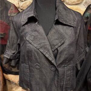 John Paul Richard Women's Black Double-Breasted Cropped Jacket